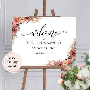 Blush Pink Pampas Grass Bridal /Weitere Begrüßungs Poster