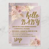 Blush Pink Pampas Kinderdusche lädt zur Einladung  (Vorne/Hinten)