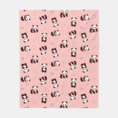Blush Pink Panda Herz Fleece Blanket (Vorderseite)