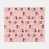 Blush Pink Panda Herz Fleece Blanket (Vorderseite (Horizontal))