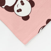 Blush Pink Panda Herz Fleece Blanket (Ecke)