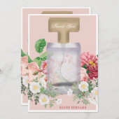 Blush Pink Parfüm Flasche Brautparty Dankeskarte (Vorne/Hinten)