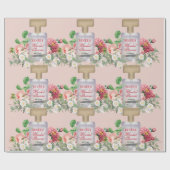 Blush Pink Parfüm Flasche Brautparty Geschenkpapier (Flach)