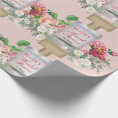 Blush Pink Parfüm Flasche Brautparty Geschenkpapier (Ecke)