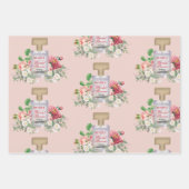 Blush Pink Parfüm Flasche Brautparty Geschenkpapier Set (Vorderseite 2)