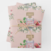 Blush Pink Parfüm Flasche Brautparty Geschenkpapier Set (Beispiel)
