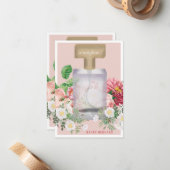 Blush Pink Parfüm Flasche Brautparty Mitteilungskarte (Vorderseite/Rückseite Beispiel)