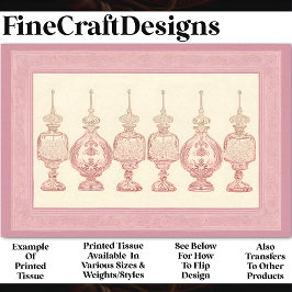 Blush Pink Parfümflaschen Decanter AD7 Decoupage Seidenpapier