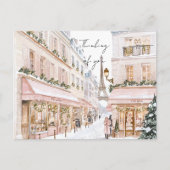 Blush Pink Paris Eiffel Tower Denken Sie an Postkarte (Vorderseite)