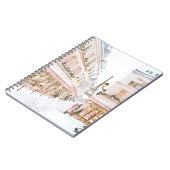 Blush Pink Paris Eiffelturm Winter Notizblock (Linke Seite)
