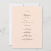 Blush Pink Pastel Hochzeitsprogramm Einladung (Vorderseite)