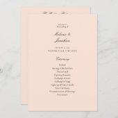Blush Pink Pastel Hochzeitsprogramm Einladung (Vorne/Hinten)