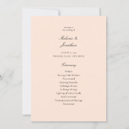 Blush Pink Pastel Hochzeitsprogramm Einladung