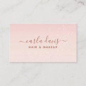 Blush Pink Pastel Ombre Glitzer Makeup Artist Visitenkarte (Vorderseite)
