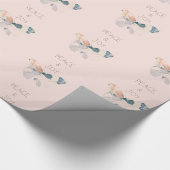 Blush Pink Peace and Joy Butterfly Geschenkpapier (Ecke)