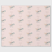 Blush Pink Peace and Joy Butterfly Geschenkpapier (Flach)