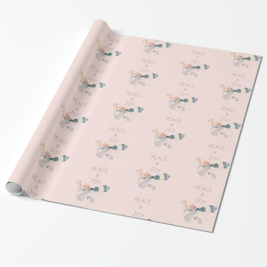 Blush Pink Peace and Joy Butterfly Geschenkpapier (Ungerollt)