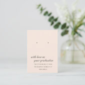 BLUSH PINK PEACH ABSCHLUSS EARRING DISPLAY CARD PLATZKARTE (Stehend Vorderseite)