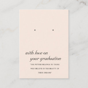 BLUSH PINK PEACH ABSCHLUSS EARRING DISPLAY CARD PLATZKARTE