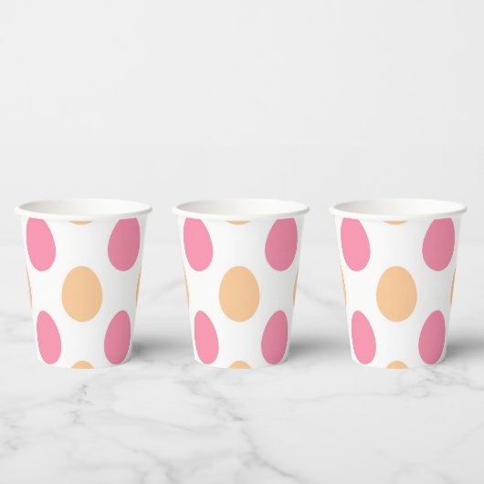 Blush Pink Peach Easter Eggs Paper Cups Pappbecher (Multi)