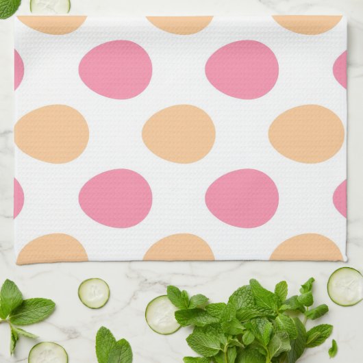 Blush Pink Peach Easter Eggs Pattern Geschirrtuch (Gefaltet)