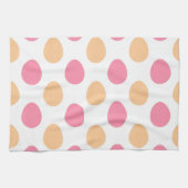 Blush Pink Peach Easter Eggs Pattern Geschirrtuch (Horizontal)