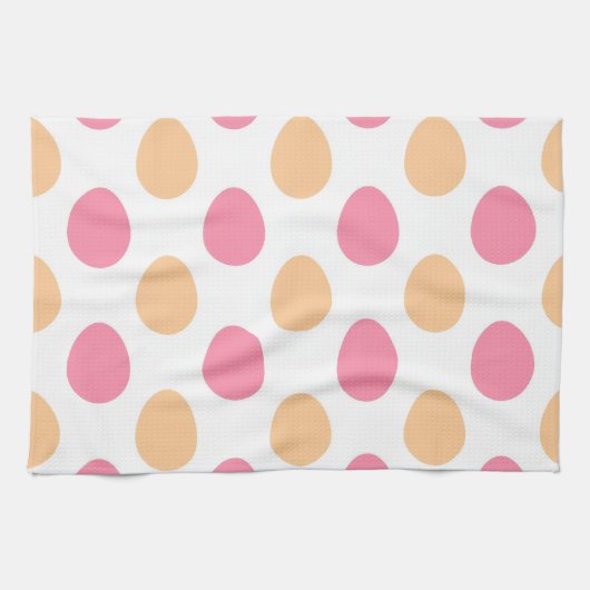Blush Pink Peach Easter Eggs Pattern Geschirrtuch (Horizontal)