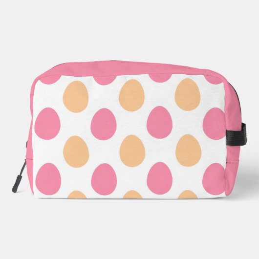 Blush Pink Peach Easter Eggs Pattern Toiletery Bag Waschbeutel (Rückseite)