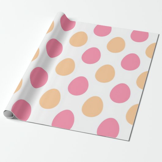 Blush Pink Peach Easter Eggs Wrapping Paper Geschenkpapier (Ungerollt)