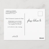 Blush Pink Peach Floral Ändern Datum 2 Postkarte (Rückseite)