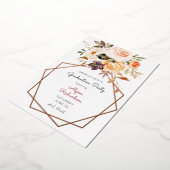 Blush Pink & Peach Floral & Frame Graduation Party Folieneinladung (Gedreht)