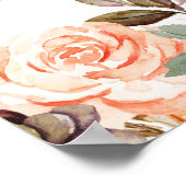Blush Pink & Peach Floral Wedding Chart Poster (Ecke)
