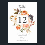 Blush Pink & Peach Floral Wedding Tischnummer<br><div class="desc">Dress up your wedding or Party Tische mit dieser schicken blütenrosa & peach floral Tischnummer Card.</div>