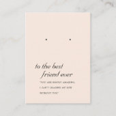 BLUSH PINK PEACH FRIEND EARRING DISPLAY CARD PLATZKARTE (Vorderseite)