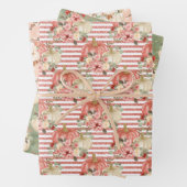 Blush Pink Peach Green Pumpkin Gaben Gefallen Geschenkpapier Set (Beispiel)
