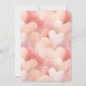 Blush Pink Peach Hearts Wedding Einladung (Rückseite)