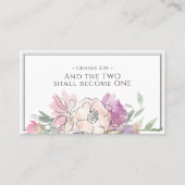 Blush Pink Peach Lila Floral Wasserfarbe Hochzeit Visitenkarte (Vorderseite)