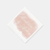 Blush Pink Peach Moderne Wasserfarbenhochzeit Serviette (Ecke)