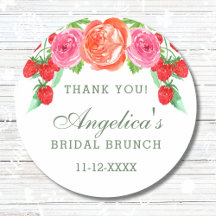Blush Pink Peach Peony Bridal Brunch Vielen Dank