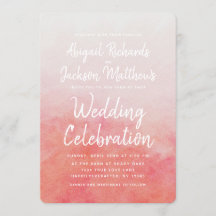 Blush Pink & Peach Watercolor Einladung zur Hochze