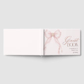 Blush Pink Pearls Bow Baby Girl Baptism Gästebuch (Voll)