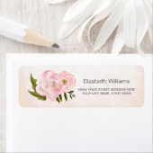 Blush Pink Peonie Rücksendeadressen-Aufkleber (Insitu)