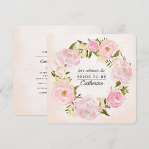 Blush Pink Peonies Aquarellfarben Brautparty Einladung
