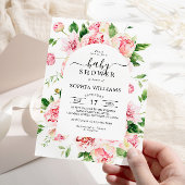 Blush Pink Peonies Blume Babydusche Einladung