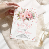 Blush Pink Peonies Blume Sweet Baby Girl Dusche Einladung