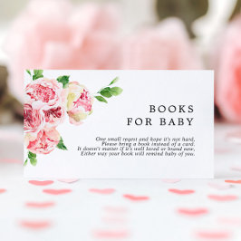 Blush Pink Peonies Book for Baby Enclosure Card Begleitkarte