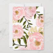 Blush Pink Peonies Bridal Tee Party Einladung (Rückseite)