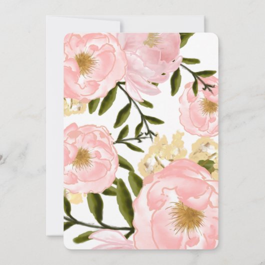 Blush Pink Peonies Bridal Tee Party Einladung (Rückseite)