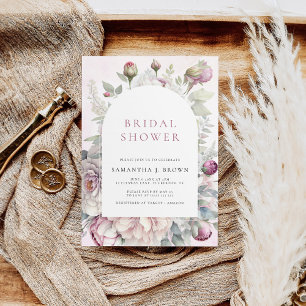 Blush Pink Peonies Elegantes Brautparty Einladung