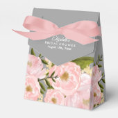 Blush Pink Peonies Grau Brautparty Geschenkschachtel (Vorderseite)